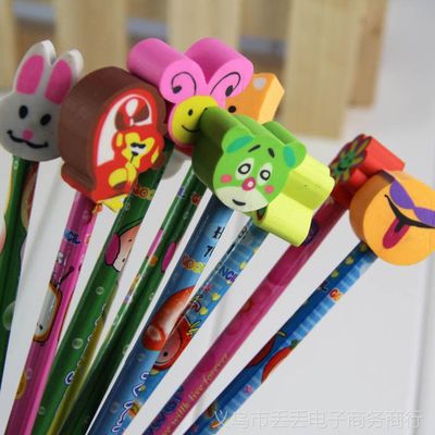 卡通動物大頭橡皮鉛筆 趣味學習用品批發(fā)指南